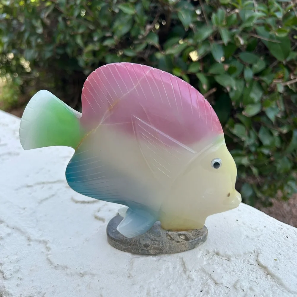 Colorful stone Fish Figurine